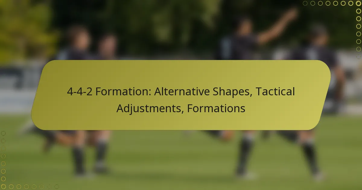 4-4-2 Formation: Alternative Shapes, Tactical Adjustments, Formations